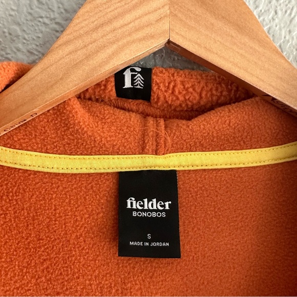 Fielder Bonobos Hooded Sweater Mens Orange Zip Up Sherpa Fleece Thick Sweatshirt - Picture 3 of 7